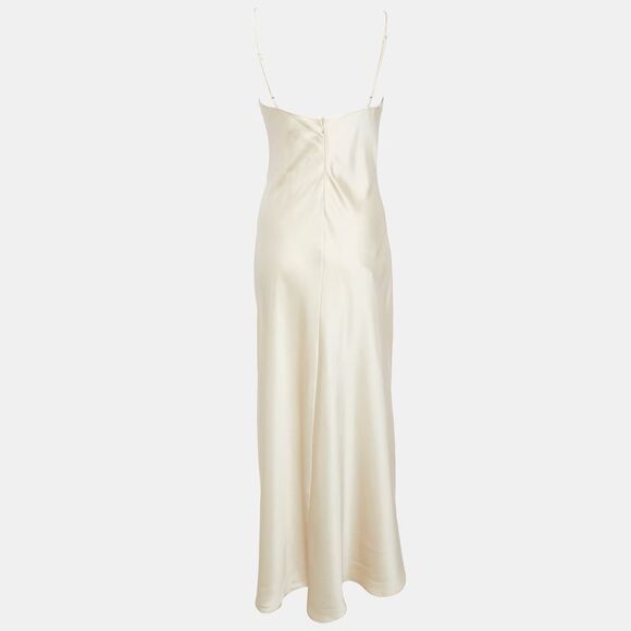 Jonathan Simkhai Cream Satin Sleeveless Maxi Dress Xs - Picture 2 of 5